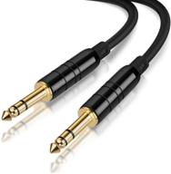 🔌 1/4 inch trs cable length 50 feet, cablecreation 6.35mm balanced stereo audio cable for studio monitors, mixer, yamaha speaker/receiver – black logo