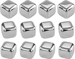 img 4 attached to 🍸 Set of 12 Reusable Stainless Steel Chilling Ice Cubes for Whiskey, Wine, and Beverages by Southern Homewares