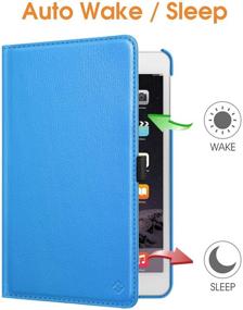 img 3 attached to Fintie Rotating Case for iPad Mini - 360 Degree Rotating Stand & Auto Sleep/Wake, Blue