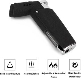 img 2 attached to 🔥 Versatile Cigar Lighter: Windproof, Refillable - Soft Flame or Jet Flame, Butane Gas Powered