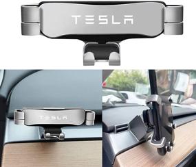 img 4 attached to 📱 KIKIMO держатель для телефона Tesla Model 3 Model Y 2021, регулируемый автомобильный держатель для телефона, универсальный держатель для сотового телефона для большинства моделей - аксессуары Tesla Model 3 Model Y