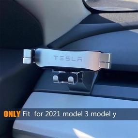 img 2 attached to 📱 KIKIMO держатель для телефона Tesla Model 3 Model Y 2021, регулируемый автомобильный держатель для телефона, универсальный держатель для сотового телефона для большинства моделей - аксессуары Tesla Model 3 Model Y