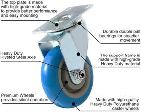 img 2 attached to Swivel Wheel Combo Caster with High-Quality Screws - Material Handling Products