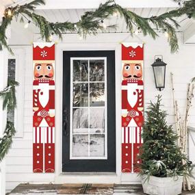 img 1 attached to 🎄 MATTTIME Nutcracker Soldier Banner Porch Sign: Stunning Christmas Decor for Your Front Door and Outdoor Spaces