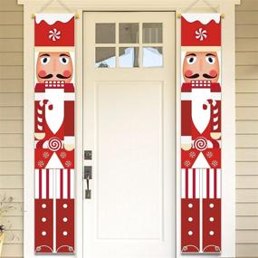 img 4 attached to 🎄 MATTTIME Nutcracker Soldier Banner Porch Sign: Stunning Christmas Decor for Your Front Door and Outdoor Spaces