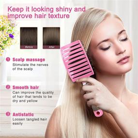 img 1 attached to 💇 High-Quality Curved Vented Styling Hair Brush for Hairdressing Professionals - Fast Drying, Detangling, and Massage Brushes in Pink