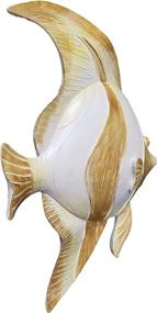 img 3 attached to 🐠 Ocean Harmony Series: Marina - Hand-Painted Angelfish Wall Sculpture for Shabby Chic Sea Life Decor