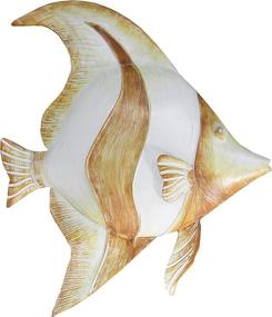 img 4 attached to 🐠 Ocean Harmony Series: Marina - Hand-Painted Angelfish Wall Sculpture for Shabby Chic Sea Life Decor