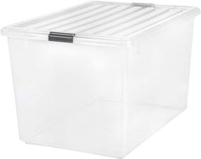 img 4 attached to 📦 IRIS USA CB-130 Clear Buckle Down Storage Box, 132 Quart