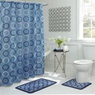 🚿 15-piece bathroom shower set, 72"x72", terrell blue/navy by bath fusion logo