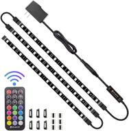 🔌 hitlights led strip lights: 3 pre-cut 12inch/36inch flexible color changing 5050 led accent kit with rf remote, power supply, and connectors – ideal for tv, home, diy decoration логотип