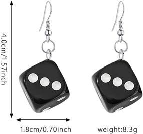 img 1 attached to 🎲 YUNXI 6 Pairs Resin 3D Dice Earrings - Stylish Funny Cubic Design, Geometric Drop Earrings, Aesthetic Cube Dice for Casino Night Club Party - Fashionable Jewelry