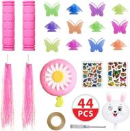 🚲 baphile bike accessories for girls' bicycles | enhance your bike with pink handlebar grips, streamers, butterfly wheel spokes, flower bell, stickers & rabbit balloon logo