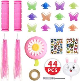 img 4 attached to 🚲 BAPHILE Bike Accessories for Girls' Bicycles | Enhance your Bike with Pink Handlebar Grips, Streamers, Butterfly Wheel Spokes, Flower Bell, Stickers & Rabbit Balloon