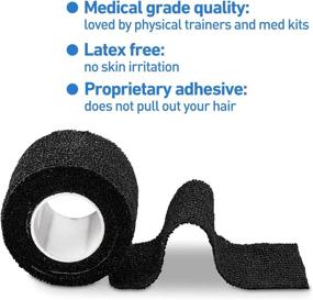 img 1 attached to 🏥 12-Pack Self Adherent Cohesive Wrap Bandages - 2" Wide, 5 Yards - All Sports Athletic Tape, Elastic Self-Adhesive Tape, Breathable Wound Tape, First Aid Stretch, Cover All Tape in Black