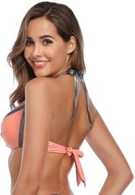 img 2 attached to 👙 SHERRYLO Women's Two Piece Side Tie Bikini Swimsuit - Stylish and Sexy Bathing Suits