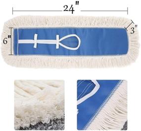 img 3 attached to 🧹 High Quality 24 Inch Industrial Strength Cotton Dust Mop Head Refill - Perfect for Home, Industrial and Commercial Use, Compatible with Standard Size Mop Frame. Get Yours Now!