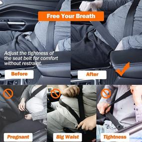 img 1 attached to 🚗 Enhanced Comfort and Safety: Universal Car Seatbelt Adjuster - 4 Pack Silver Seat Belt Clips Cover, Stopper, and Positioner