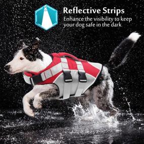 img 1 attached to SUNFURA XL Red Pet Life Jacket - Summer Dog Float Coat 🐶 with Reflective Strips, Rescue Handle, and Adjustable Ripstop Vest for Small, Medium, Large Dogs