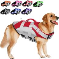 sunfura xl red pet life jacket - summer dog float coat 🐶 with reflective strips, rescue handle, and adjustable ripstop vest for small, medium, large dogs логотип