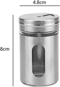 img 3 attached to 🌶️ Lawei 16 Pack Stainless Steel Spice Shakers - 3 Oz Glass Jars with Window, Seasoning Dispenser with Rotatable Lid, Salt and Pepper Shakers for Salt, Sugar, Spice, and Pepper