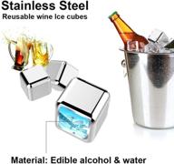 stainless steel whiskey stones gift set - 8 reusable ice cubes, chilling rocks, tongs - gift box packaging for men logo