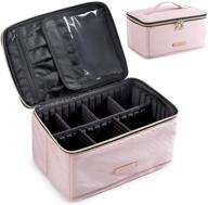 💼 large makeup case organizer - light flight cosmetic bag with adjustable dividers for cosmetics, makeup brushes, toiletries, and travel accessories logo