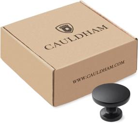 img 1 attached to 🔘 Cauldham 10 Pack Solid Round Kitchen Cabinet Knobs Pulls (1-1/8" Diameter) - Dresser Drawer/Door Hardware - Style R126 - Sleek Matte Black Finish