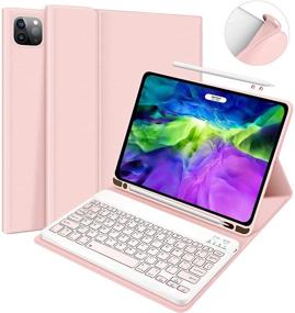 img 4 attached to 2021 iPad Pro 11 Case with Keyboard - Detachable Wireless Keyboard and Pencil Holder - Tablet Case for iPad Pro 11 2020 & 2021 (2nd/3rd Gen) - Pink