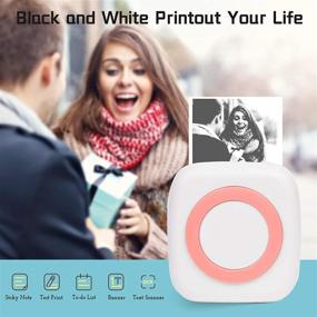 img 1 attached to 🖨️ NADAMOO Mini Photo Printer: Portable Thermal Printer with Bluetooth for iOS & Android Phones - Includes 13 Rolls Printing Paper + 2 Stickers - Black & White Print for Bullet Journal, Study Notes, Labeling