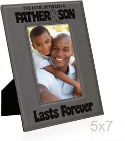 img 2 attached to 🖼️ KATE POSH Engraved Leather Picture Frame: Forever Love Between Father & Son, Father of The Groom, Best Dad Ever, First Father's Day, Daddy & Me Gifts (5" x 7" Vertical)