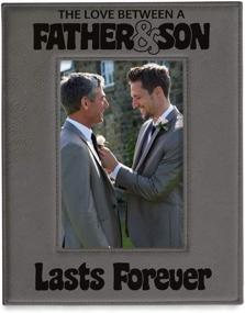 img 4 attached to 🖼️ KATE POSH Engraved Leather Picture Frame: Forever Love Between Father & Son, Father of The Groom, Best Dad Ever, First Father's Day, Daddy & Me Gifts (5" x 7" Vertical)