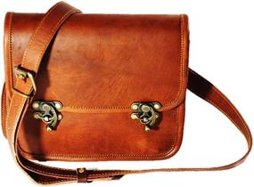img 4 attached to Handmade Vintage Genuine Brown Leather Crossbody Shoulder Bag Purse (9 x 11, Brown) for Women