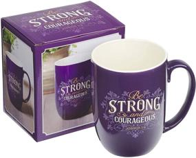 img 1 attached to Powerful Joshua 1:9 Scripture Mug: Be 🔋 Strong & Courageous with Christian Art Gifts, 15oz, Purple