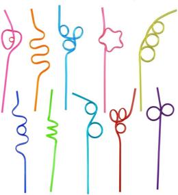 img 4 attached to Fun and Colorful DLOnline Pack of 60 Crazy Loop Straws: Reusable, Silly, and BPA Free