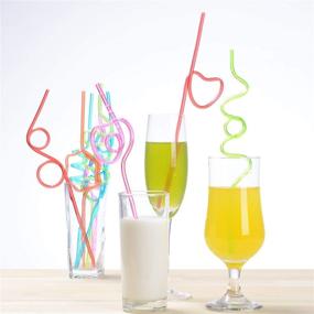 img 1 attached to Fun and Colorful DLOnline Pack of 60 Crazy Loop Straws: Reusable, Silly, and BPA Free