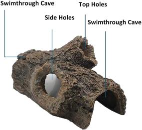 img 3 attached to 🐠 capetsma Hollow Tree Trunk Aquarium Decoration - Fish Tank Decor, Betta Fish Ornament, Artificial Resin Log Aquarium Decoration with Holes - Wood Fish Hideout and Hiding Caves