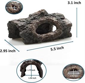 img 2 attached to 🐠 capetsma Hollow Tree Trunk Aquarium Decoration - Fish Tank Decor, Betta Fish Ornament, Artificial Resin Log Aquarium Decoration with Holes - Wood Fish Hideout and Hiding Caves