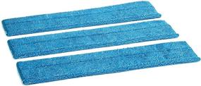 img 4 attached to 🧹 Zflow Ventures 18" Microfiber Wet and Dry Mop Pads 3-Pack - Premium Commercial Grade Washable Pads for Efficient Cleaning (18", Blue)
