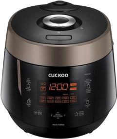 img 4 attached to Cuckoo CRP-P0609S: 6-Cup (Uncooked) Pressure Rice Cooker with 12 Menu Options, Made in Korea - Black/Copper