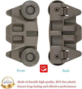 img 2 attached to 🔧 4 Pack W10195416(Upgraded) Lower Dishwasher Wheel Rack Replacement for KitchenAid/Whirlpool/Kenmore - Replaces AP5983730, W10195416V, PS11722152