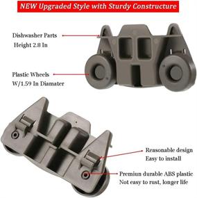 img 1 attached to 🔧 4 Pack W10195416(Upgraded) Lower Dishwasher Wheel Rack Replacement for KitchenAid/Whirlpool/Kenmore - Replaces AP5983730, W10195416V, PS11722152