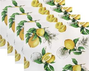 img 2 attached to Benson Mills Lemon Placemat Ivory: Elegant and Refreshing Dining Décor