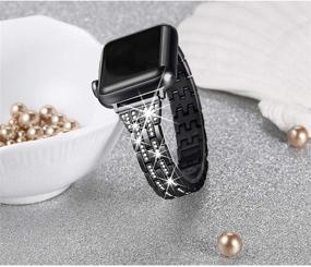 img 3 attached to Secbolt Bling Bands для Apple Watch 38мм 40мм 42мм 44мм Женщины, iWatch SE 💎 Серия 6 5 4 3 2 1, Праздничный Металлический Браслет с Алмазным Реинсктоном Украшенным Ювелирным Ремешком