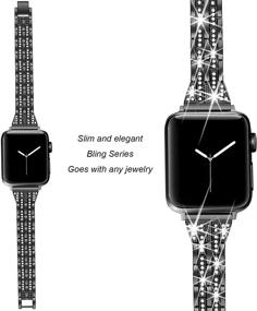 img 1 attached to Secbolt Bling Bands для Apple Watch 38мм 40мм 42мм 44мм Женщины, iWatch SE 💎 Серия 6 5 4 3 2 1, Праздничный Металлический Браслет с Алмазным Реинсктоном Украшенным Ювелирным Ремешком