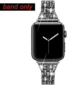 img 2 attached to Secbolt Bling Bands для Apple Watch 38мм 40мм 42мм 44мм Женщины, iWatch SE 💎 Серия 6 5 4 3 2 1, Праздничный Металлический Браслет с Алмазным Реинсктоном Украшенным Ювелирным Ремешком