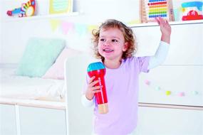 img 2 attached to 🎤 Hape Mighty Echo Microphone: Battery-Free Voice Amplifier Toy for Kids 1 Year & Up, Red - Model E0337, L: 3.1, W: 3.1, H: 8.6 inch