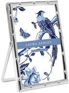 🖼️ stylish laura ashley 4x6 silver bamboo metal picture frame (vertical) with pull-out easel stand for tabletop, counterspace, shelf, and desk décor логотип