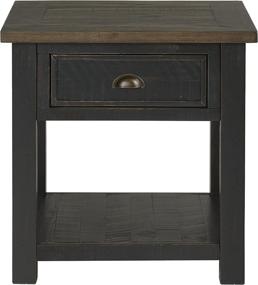 img 3 attached to 🏠 Stylish Martin Svensson Home Solid Wood End Table in Black with Brown Top - Enhance Your Living Space