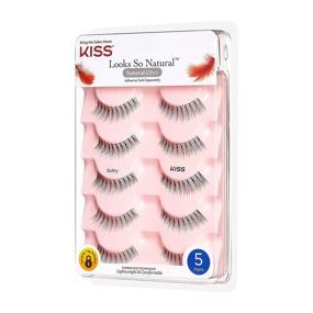 img 3 attached to 👁️ Get the Perfect Sultry Look with KISS Looks So Natural False Eyelashes Multipack - Lightweight, Comfortable, and Reusable | Cruelty-Free and Contact Lens Friendly | 5 Pairs of Natural-Looking, Tapered End Technology